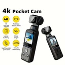 CÁMARA DE ACCIÓN 4K WIFI DEL BOLSILLO, K1 - PDA 270 ° GIREVOLE PARA CICLISMO, DEPORTES Y VLOGGING, ULTRA HD PORTÁTIL DV