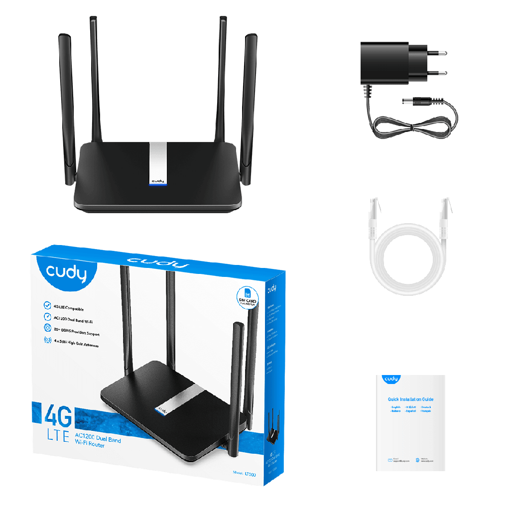 CUDY LT500 - ROUTER 4G LTE WIFI AC1200 DOBLE BANDA
