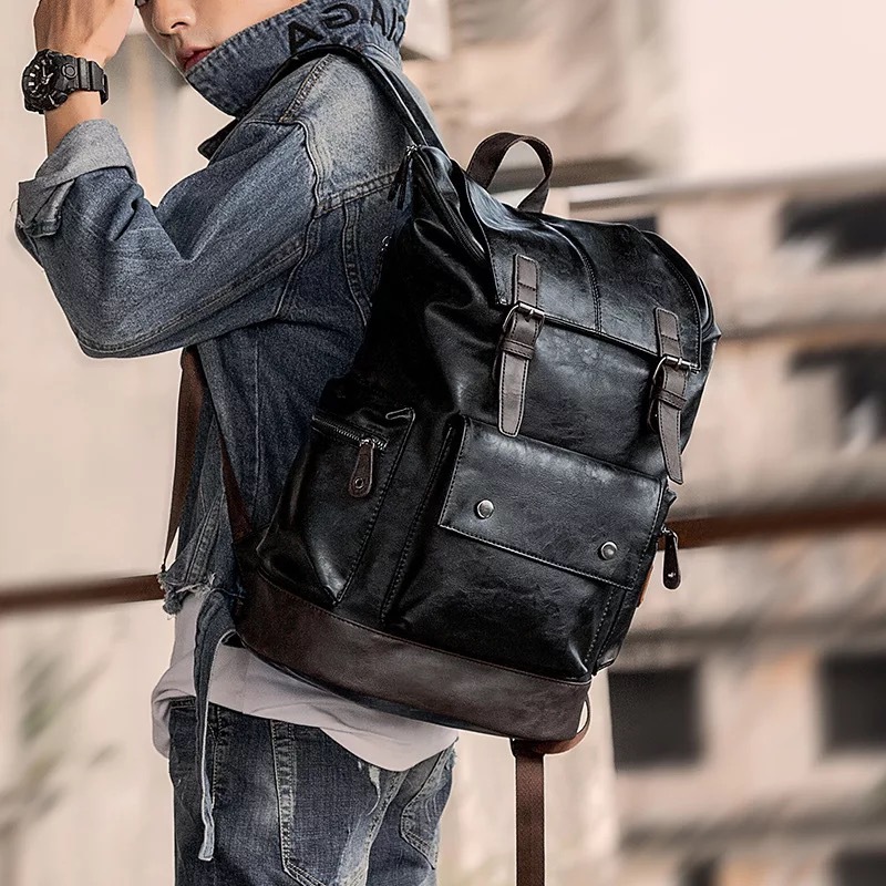 MOCHILA DE CUERO SINTÉTICO PARA HOMBRE/MUJER