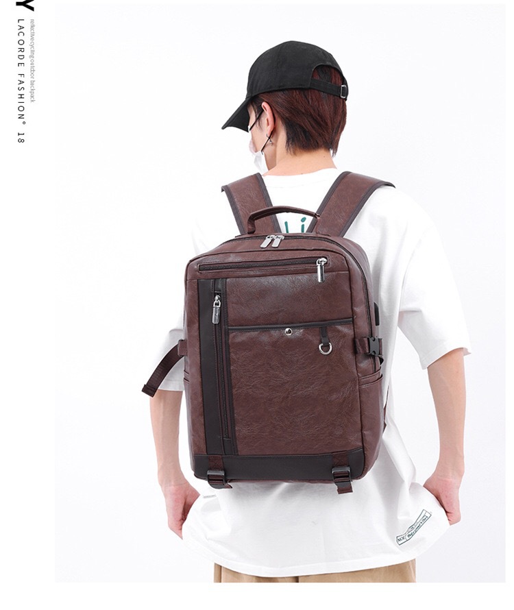 MOCHILA DE ESTILO EJECUTIVO EN CUERO PU