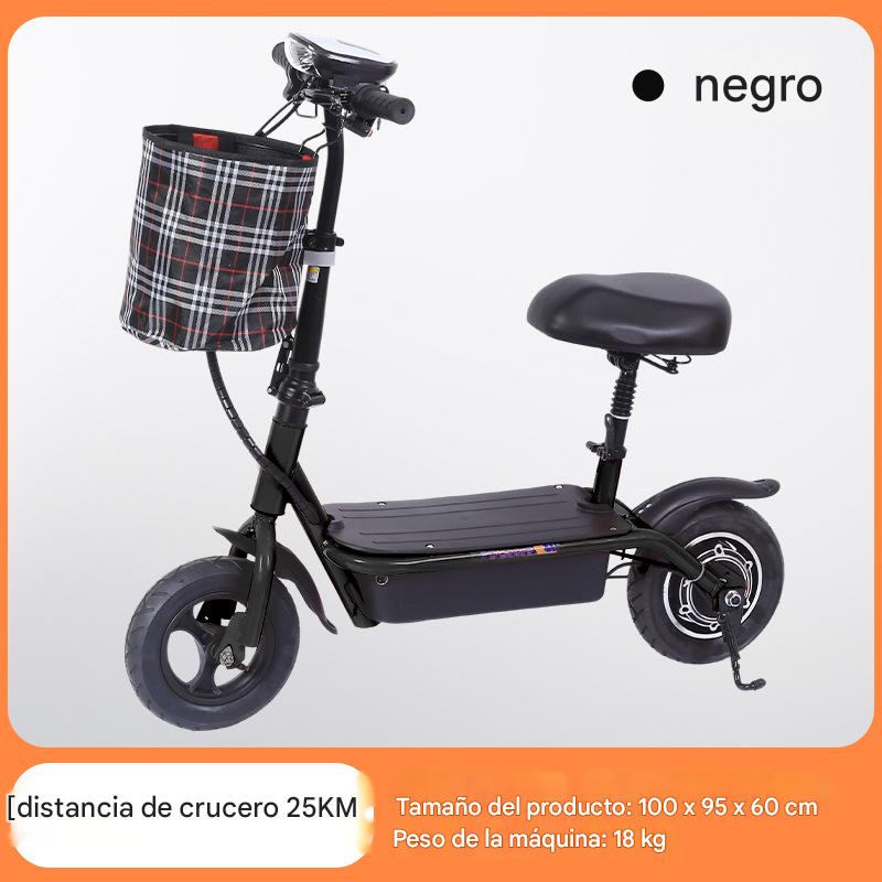 SCOOTER ELÉCTRICO CON ASIENTO Y CESTA DELANTERA