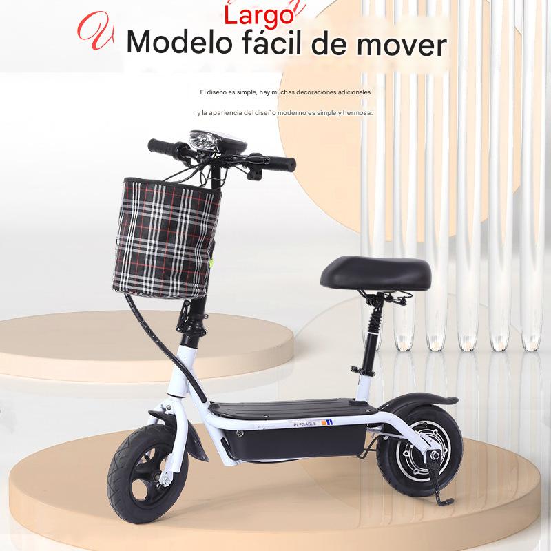 SCOOTER ELÉCTRICO CON ASIENTO Y CESTA DELANTERA