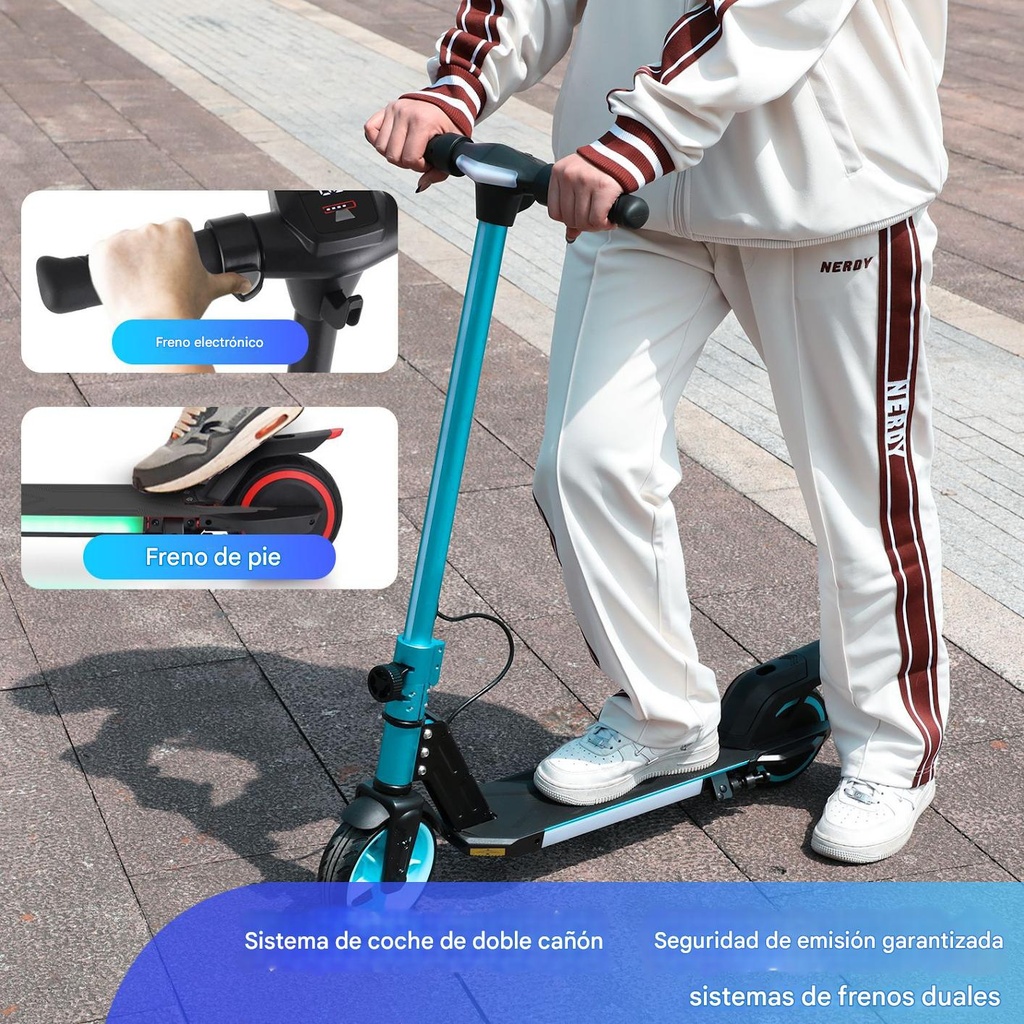 MINI SCOOTER PARA NIÑOS CON LUCES LED 6.5 PULGADA