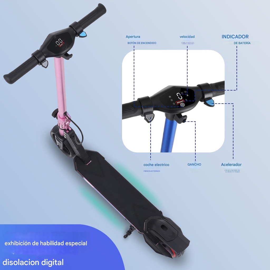 MINI SCOOTER PARA NIÑOS CON LUCES LED 6.5 PULGADA