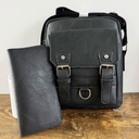 Bolso de hombro para hombre estilo urbano, elegante y moderno, ideal para viajes, ocio y salidas. Bolso bandolera pequeño de cuero resistente con asa para hombre.