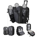 MOCHILA DE VIAJE NEGRA CON RUEDAS