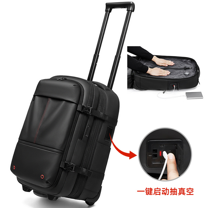 MOCHILA DE VIAJE NEGRA CON RUEDAS