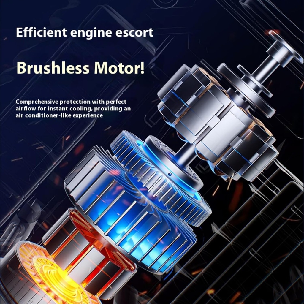 VENTILADOR DE CINTURA CON MOTOR SIN ESCOBILLAS Y FUENTE DE ALIMENTACIÓN PARA TELÉFONO