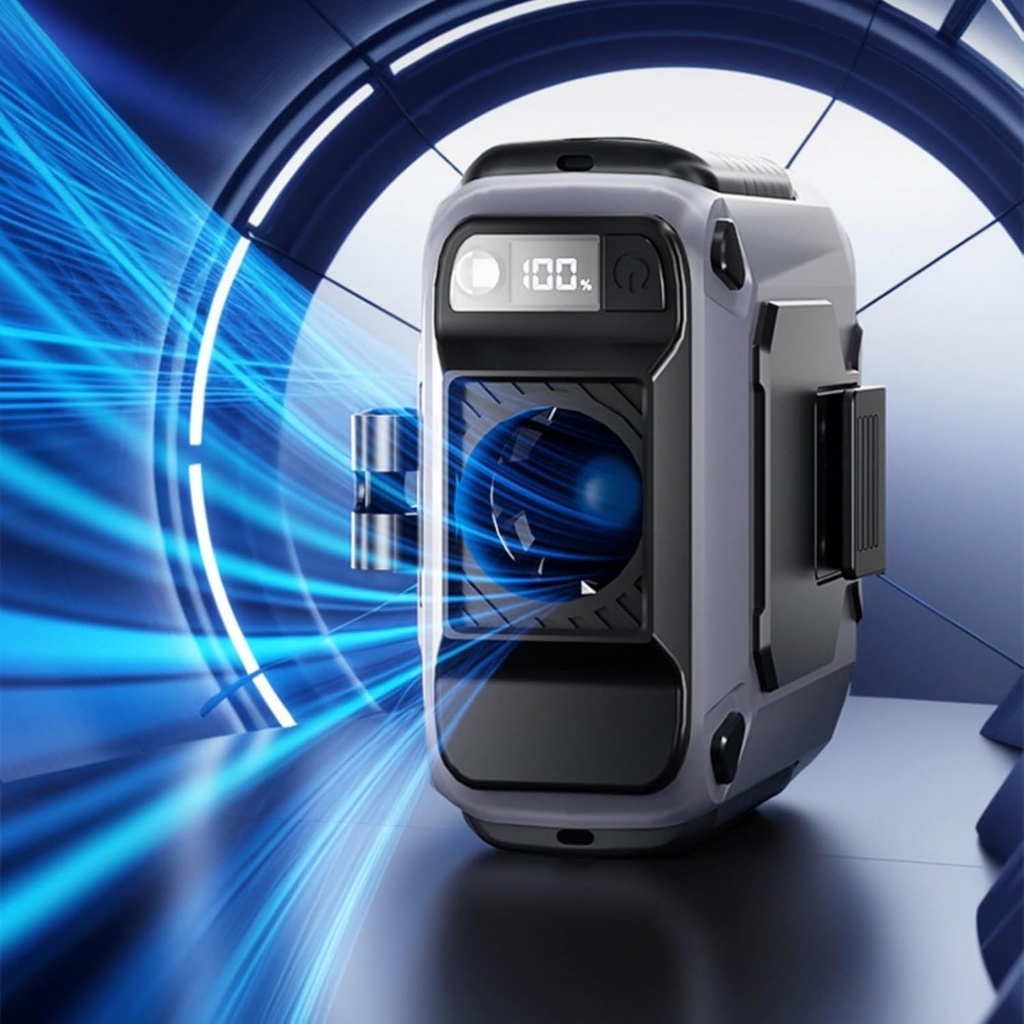 VENTILADOR DE CINTURA CON MOTOR SIN ESCOBILLAS Y FUENTE DE ALIMENTACIÓN PARA TELÉFONO