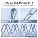 CABLE DE CARGA RÁPIDA 3 EN 1 ROMOSS 100W, CABLE DE CARGA MICRO USB, LIGHTNING, TIPO C - CB253A