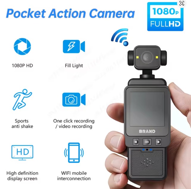 CÁMARA DE ACCIÓN DE BOLSILLO HD 1080P WIFI GRABADORA DE VÍDEO DIGITAL INFRARROJA DV01