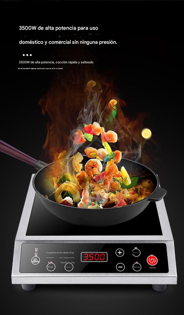 ESTUFA DE INDUCCIÓN ELÉCTRICA 3500W 110V