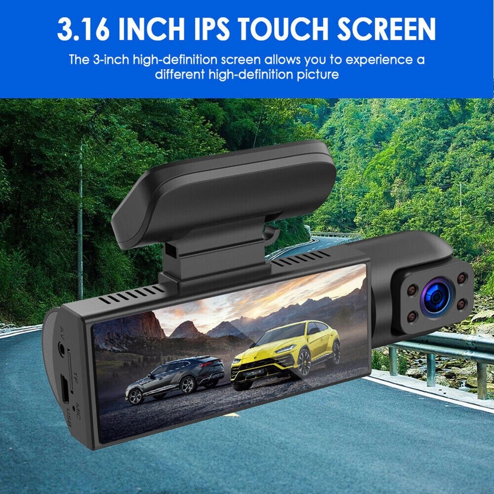 DASH CAM FULL HD DUAL CON CÁMARA DE RETROCESO Y PANTALLA LCD