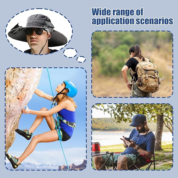 SOMBRERO CON VENTILADORES SOLARES