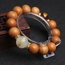 PULSERA DE CUENTAS DE MADERA DE DURAZNO