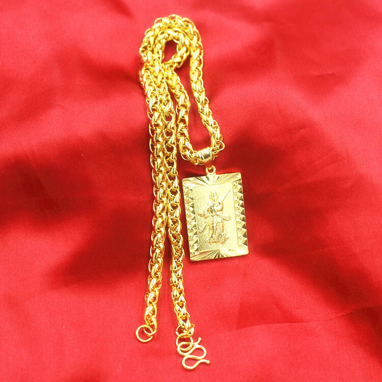 COLLAR CON ESTILO  DE DRAGON CHAPADO EN ORO
