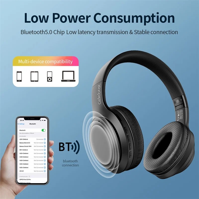 CELEBRAT A24 AURICULARES BLUETOOTH DE DIADEMA PLEGABLES INALÁMBRICOS/CON CABLE OVER-EAR
