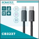 CABLE DE CARGA RÁPIDA ROMOSS CB3237 DE 1.2M, TIPO C A TIPO C, CABLE TRENZADO, CARGA Y TRANSMISIÓN DE 480 MBPS