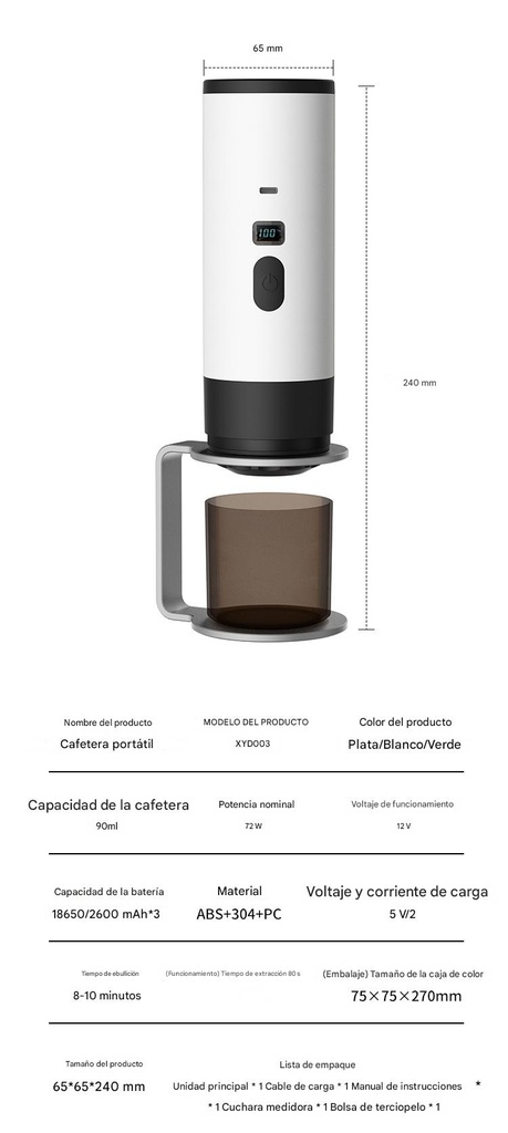 CAFETERA PORTATIL DE CAPSULAS 