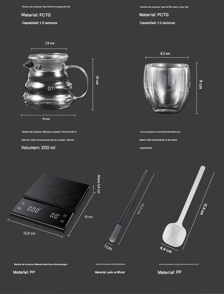 JUEGO DE CAFE POR INFUSION PORTATIL