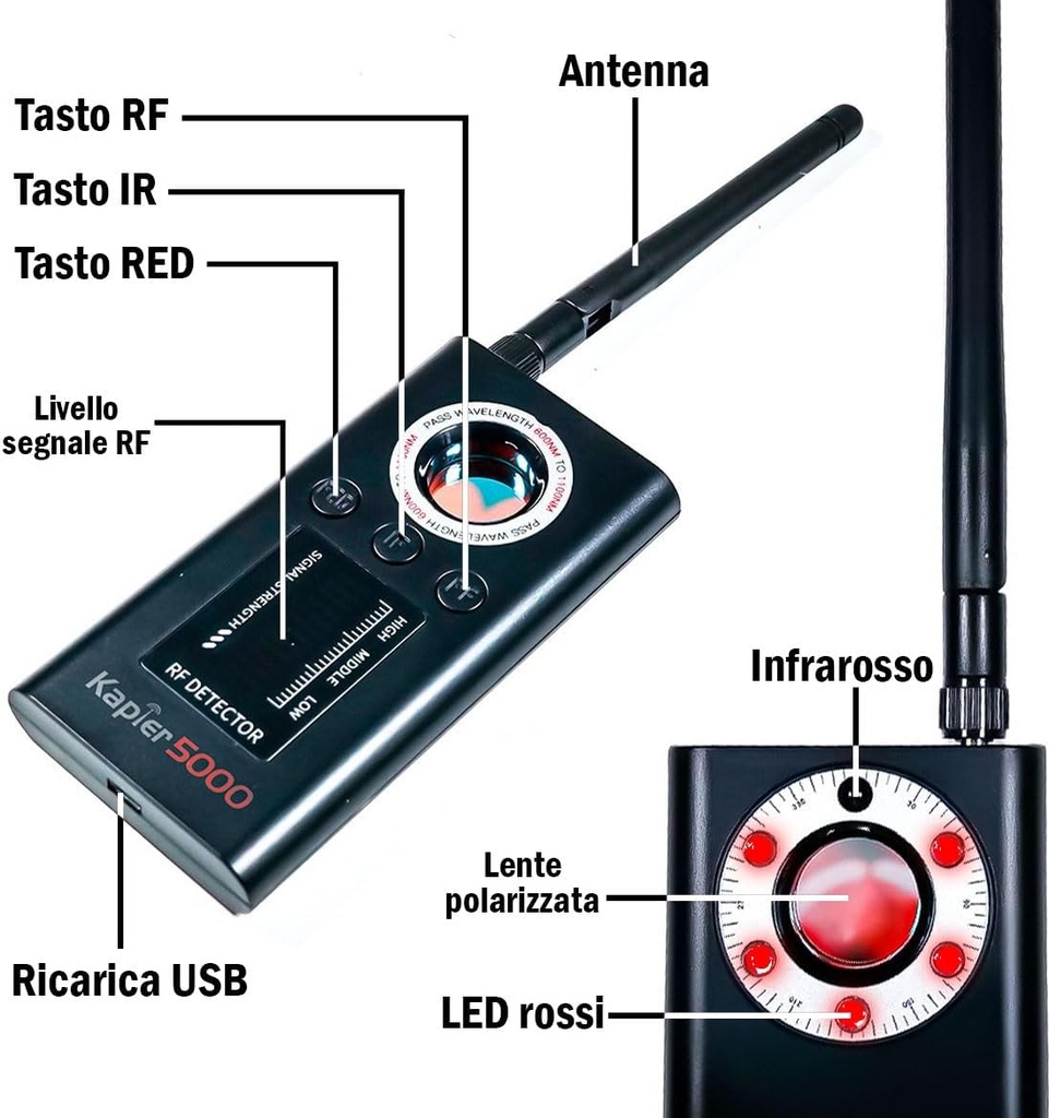 DETECTOR DE CÁMARAS OCULTAS S40+ – RF CAMERA DETECTOR