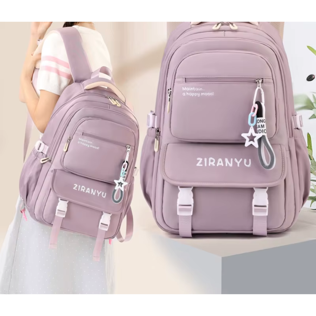 MOCHILA ESCOLAR ZIRANYU 5 BOLSILLO, CON LLAVER DE ESTRELLA