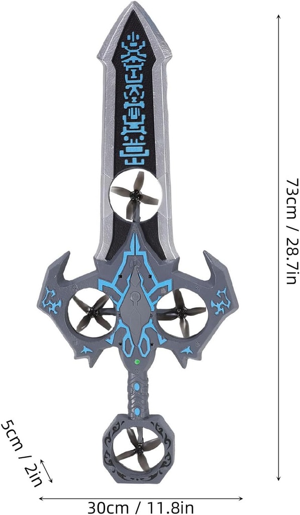 VIKYE FLYING SWORD DRONE CONTROL DE MANO, DRON DE ESPADA FLOTANTE CON GIRO DE ACROBACIAS Y LUCES LED, 30 MINUTOS DE TIEMPO DE VUELO, JUGUETE DE VUELO PARA NIÑOS Y ADULTOS (AZUL)