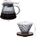 JUEGO DE CAFETERA DE VIDRIO POR GOTEO DE 600ML