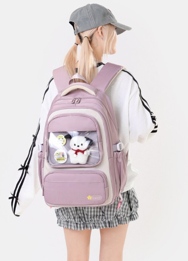 MOCHILA ESCOLAR ZIRANYU ESTILO COREANO CON OSITO