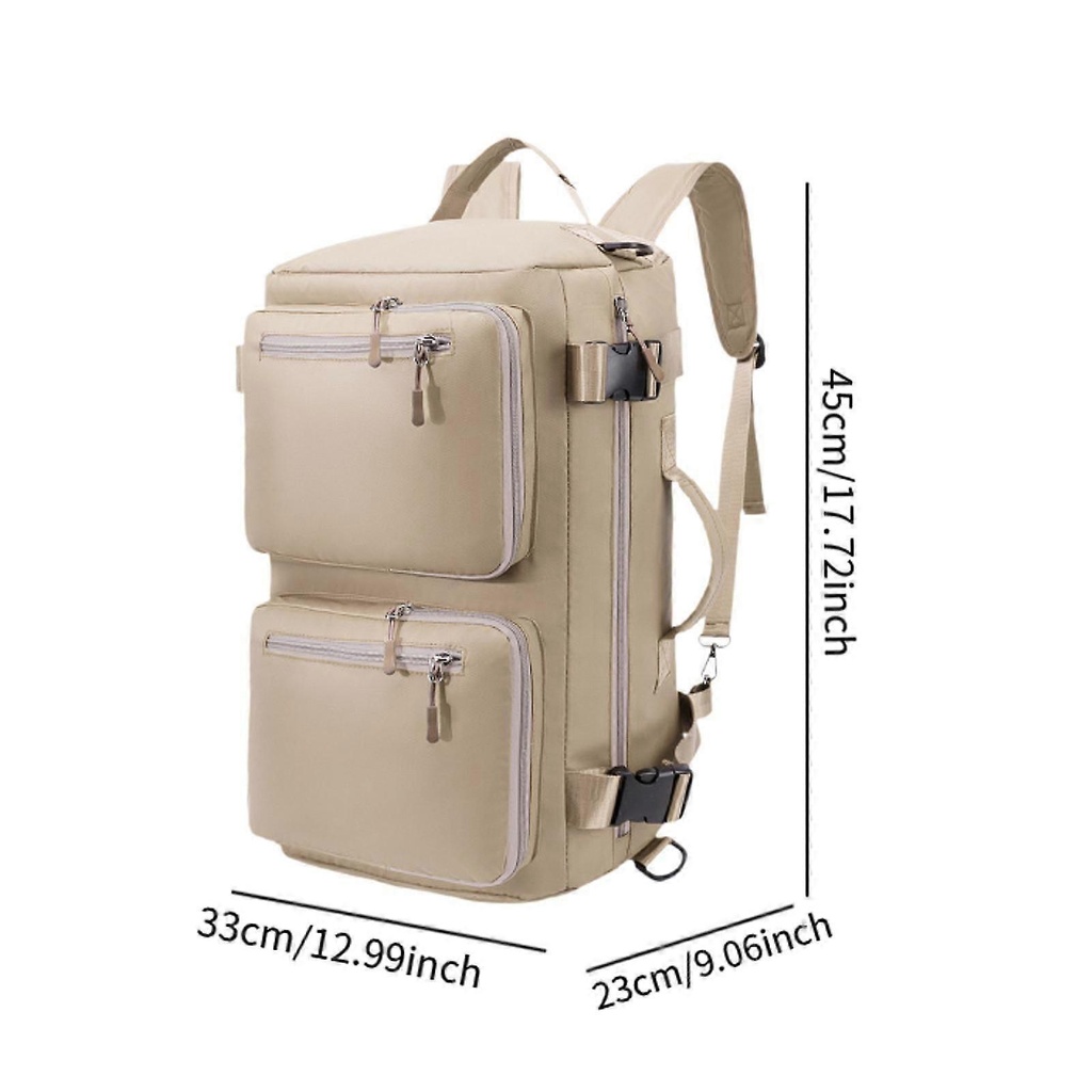 MOCHILA DE VIAJE, MODERNA BOLSA DEPORTIVA PARA ACAMPAR Y ACTIVIDADES AL AIRE LIBRE, COLOR BEIGE.