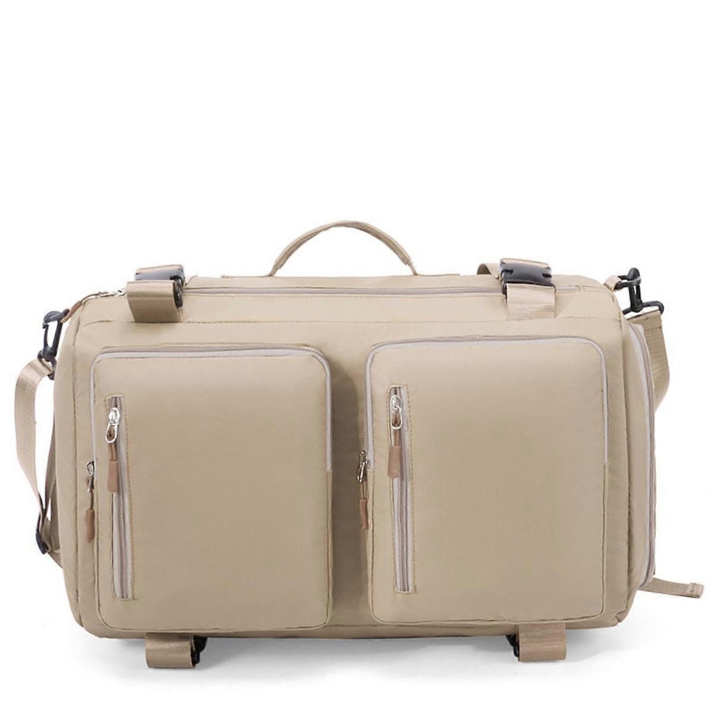 MOCHILA DE VIAJE, MODERNA BOLSA DEPORTIVA PARA ACAMPAR Y ACTIVIDADES AL AIRE LIBRE, COLOR BEIGE.
