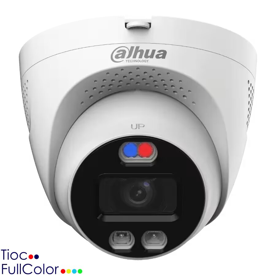 CAMARA DAHUA DOMO ANALOGA TIOC HDCVI DE 2MPX CON DISUASION ACTIVA, ILUMINADORES DUALES INTELIGENTES, AUDIO INTEGRADO Y PROTECCION IP67 