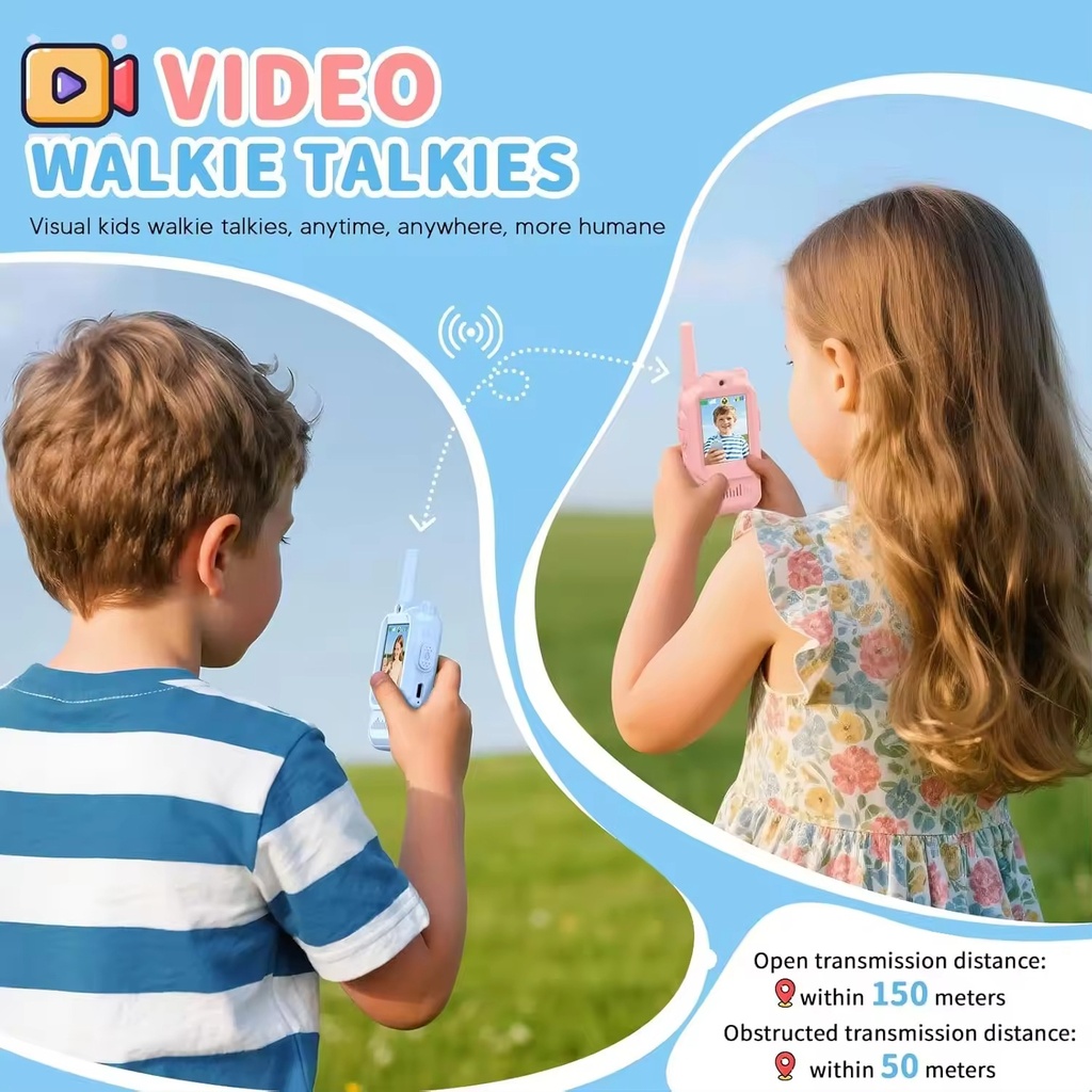 WALKIE TALKIE NIÑOS CON VIDEO RECARGABLE PACK X2
