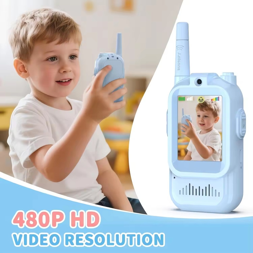 WALKIE TALKIE NIÑOS CON VIDEO RECARGABLE PACK X2