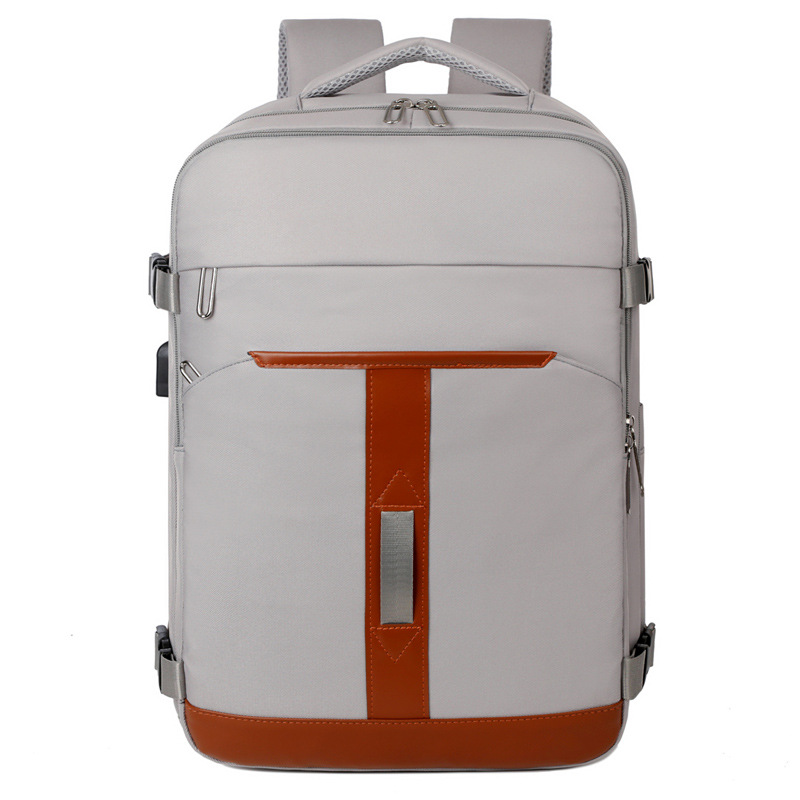 MOCHILA DE VIAJE Y NEGOCIOS DE GRAN CAPACIDAD, ESTILO CASUAL Y MODERNO, DE LONA, PARA COMPUTADORA PORTÁTIL, CON ASA DE MANO Y DOBLE CORREA PARA HOMBROS