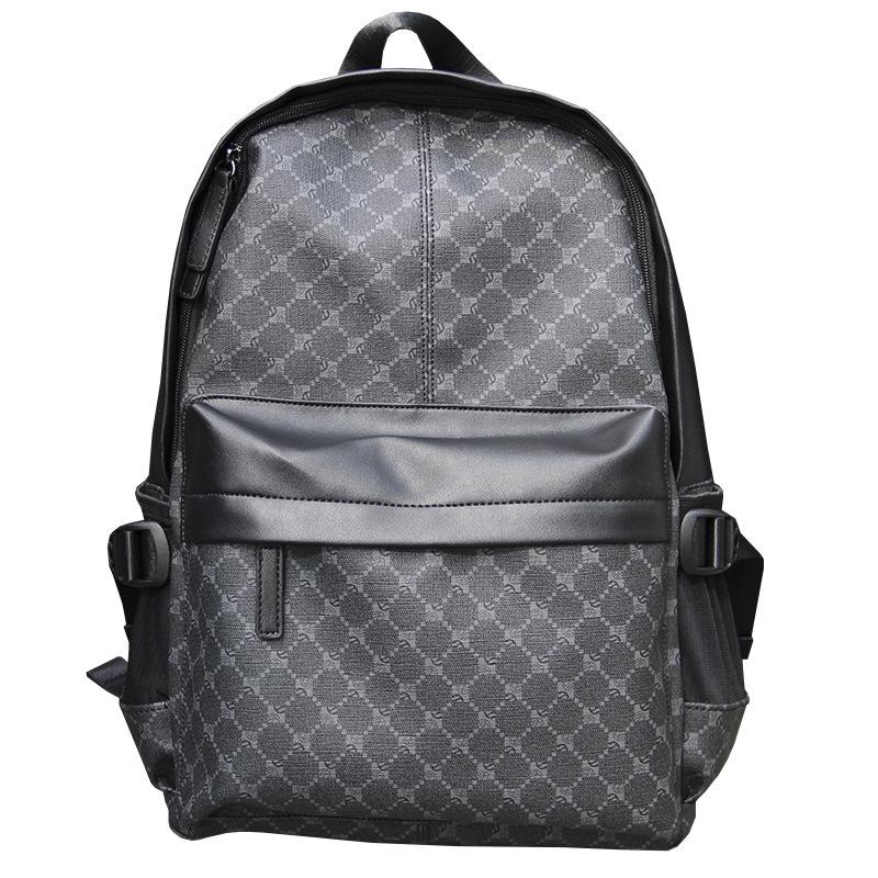 MOCHILA DE LUJO ESTILO URBANO – DISEÑO MONOGRAMA EN GRIS OSCURO