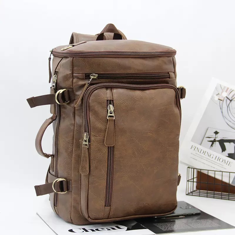 MOCHILA MULTIFUNCIONAL DE CUERO PU CON DISEÑO URBANO