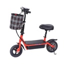 SCOOTER ELÉCTRICO CON ASIENTO Y CESTA DELANTERA