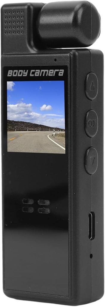 CÁMARA DE CUERPO 4K CON LENTE GIRATORIA ADMITE ALMACENAMIENTO DE 128 GB PARA SEGURIDAD