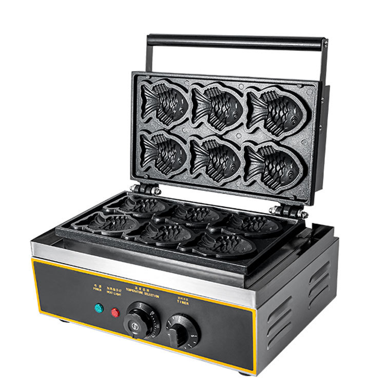 MÁQUINA PARA WAFFLES EN FORMA DE PEZ (TAIYAKI) 1.3KW 220V