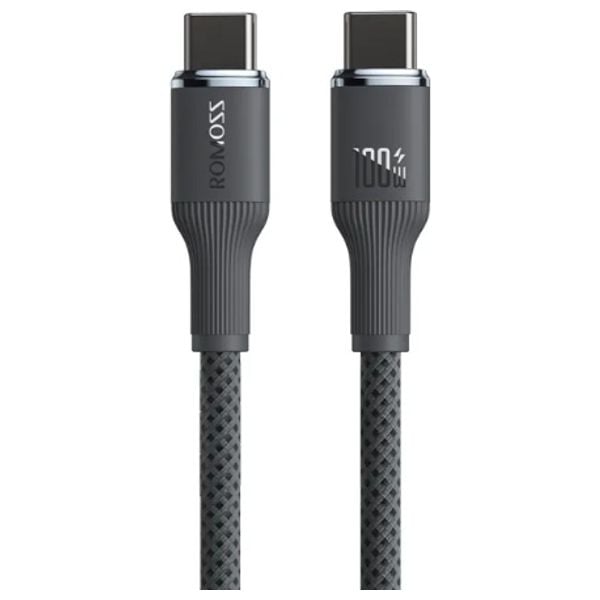 CABLE ROMOSS CB3224 TYPE-C A TYPE-C 100W PD – 1.2 M 