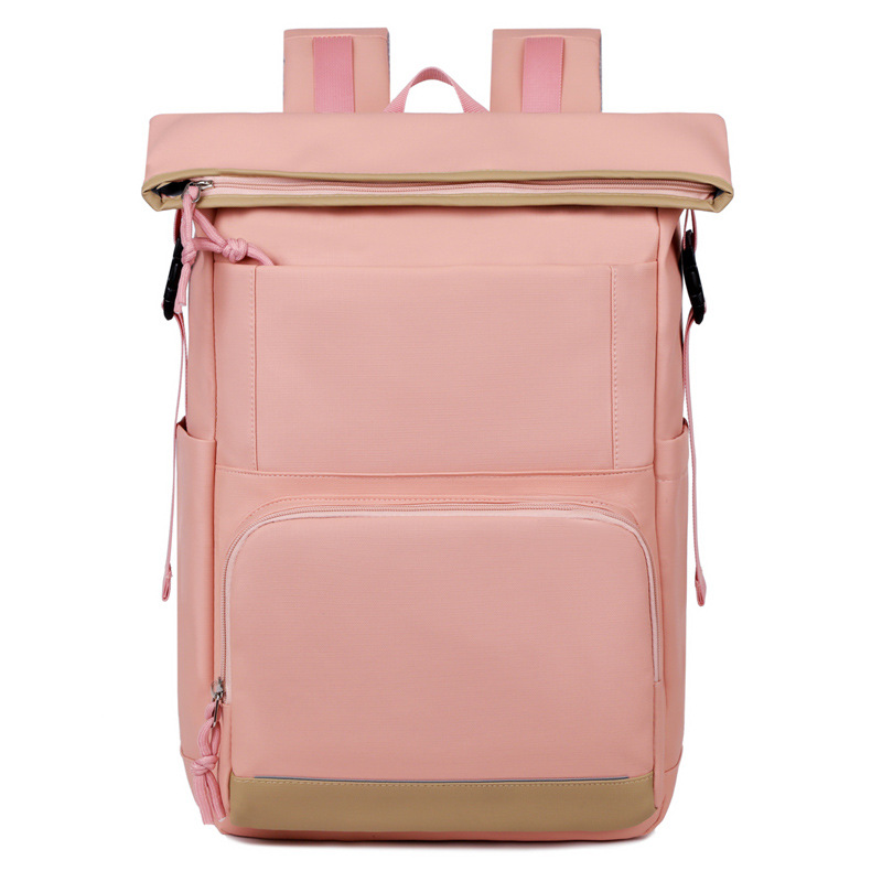 MOCHILA INFORMAL PARA DAMA CON CIERRE ENROLLABLE, IMPERMEABLE, PARA PORTÁTIL, ELEGANTE, DE GRAN CAPACIDAD, IDEAL PARA IR AL TRABAJO 