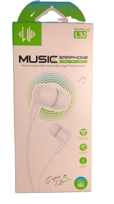 AUDÍFONOS MUSIC EARPHONE L32 – BASS HIFI STEREO