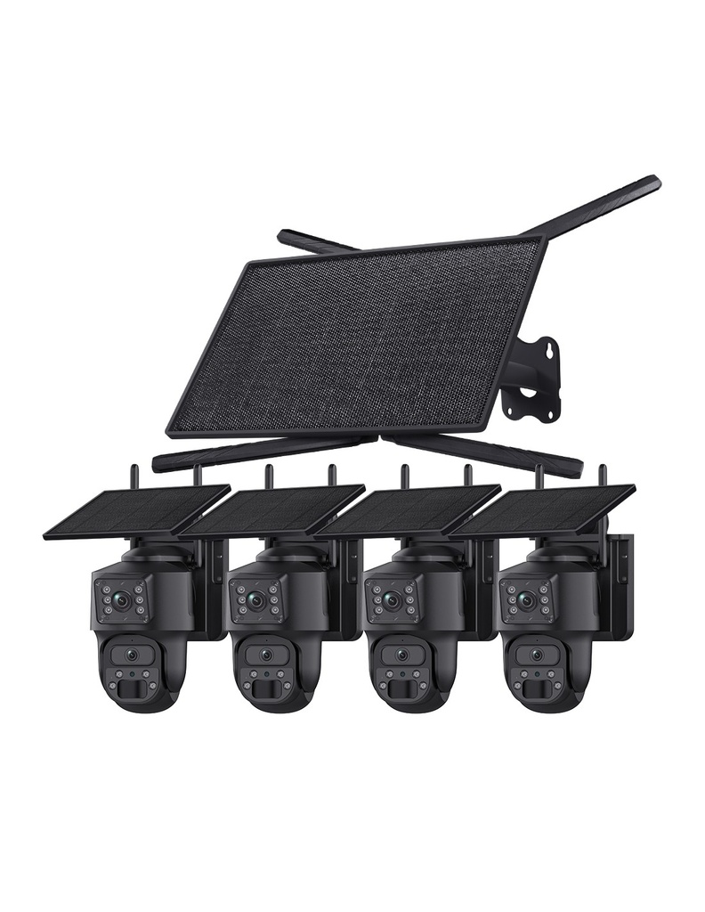 KIT CÁMARAS SOLARES PARA EL CAMPO CON ROUTER 4G | 4 CÁMARAS WIFI + ROUTER SOLAR AUTÓNOMO