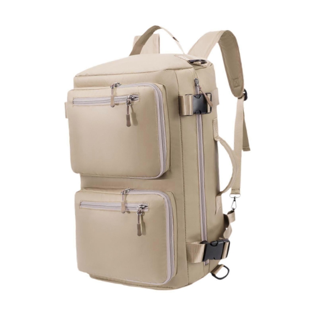MOCHILA DE VIAJE, MODERNA BOLSA DEPORTIVA PARA ACAMPAR Y ACTIVIDADES AL AIRE LIBRE, COLOR BEIGE.