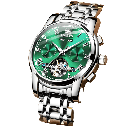 RELOJ OLEVS 6607 CORREA ACERO VERDE