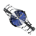 RELOJ PARA CABALLERO WLISTH CON CORREA DE ACERO RESISTENTE AL AGUA  PLATEADO-NEGRO MODELO Q353-1