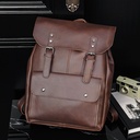 MOCHILA VINTAGE DE CUERO PU CON HEBILLAS DECORATIVAS