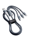 CABLE DE CARGA RÁPIDA 3 EN 1 ROMOSS 100W, CABLE DE CARGA MICRO USB, LIGHTNING, TIPO C - CB253A