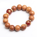 PULSERA DE CUENTAS DE MADERA DE DURAZNO